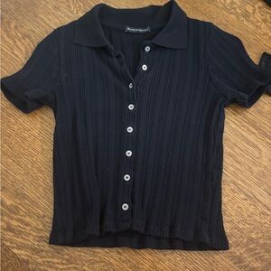 Brandy Melville Navy Button-Down Shirt